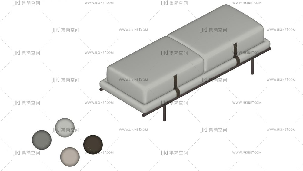  现代沙发凳su模型 (1)