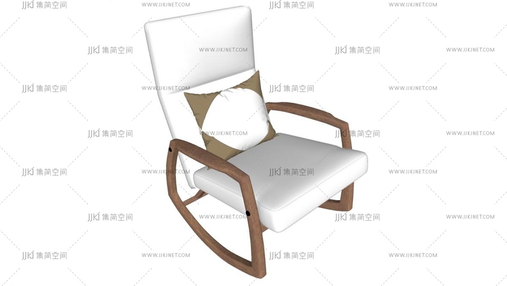 20-现代 摇椅 摇摆扶手椅，户外椅su模型