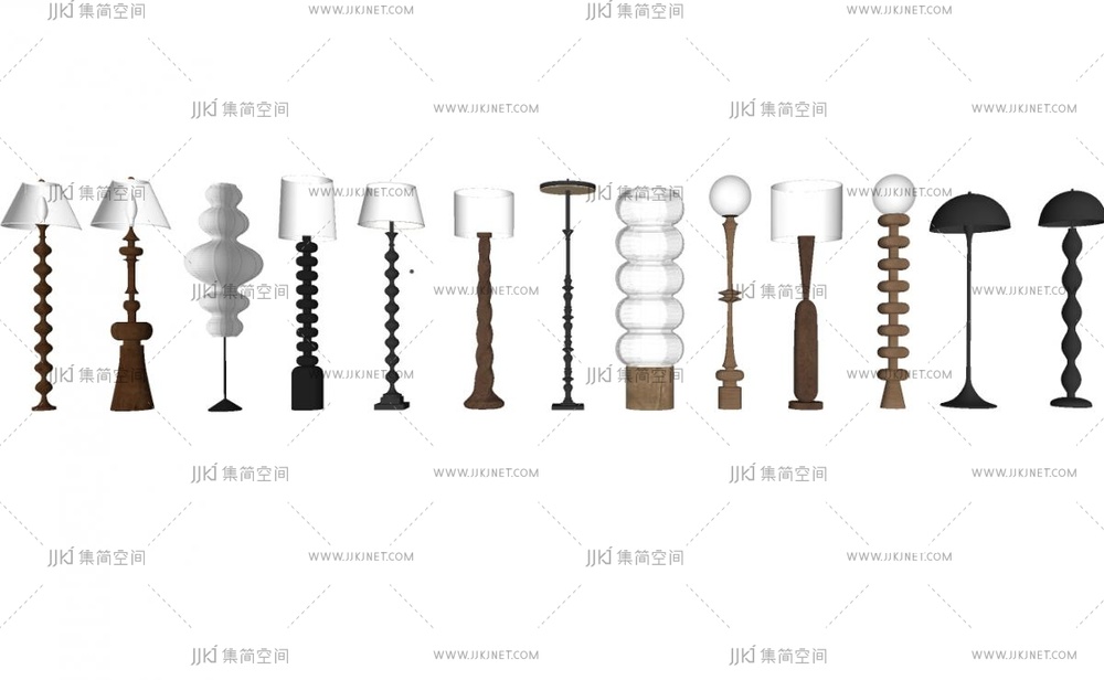 现代侘寂落地灯_落地灯_装饰灯_艺术灯_灯具_灯SU模型