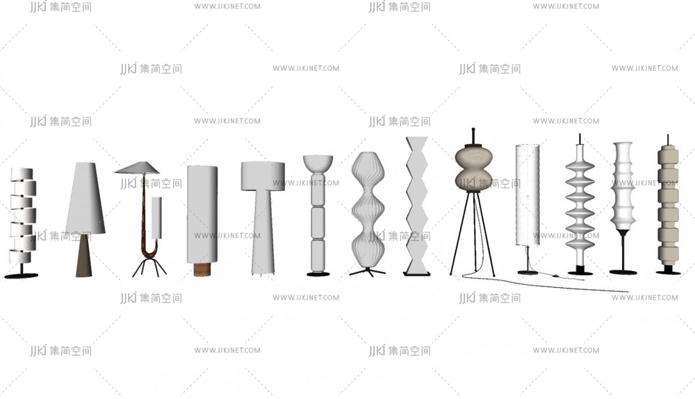 现代侘寂落地灯_落地灯_装饰灯_艺术灯_灯具_灯SU模型