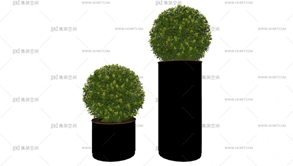 14-现代植物盆栽_球形植物_植物球su模型