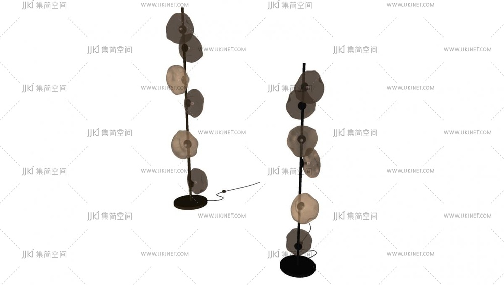 22-现代落地灯，玻璃落地su模型