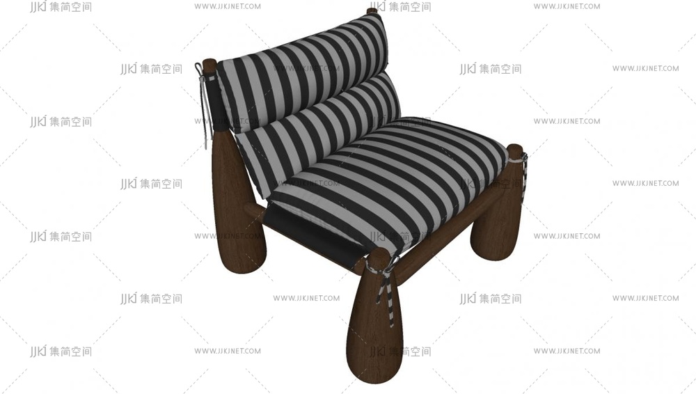 16-中古现代休闲椅_中古休闲椅su模型