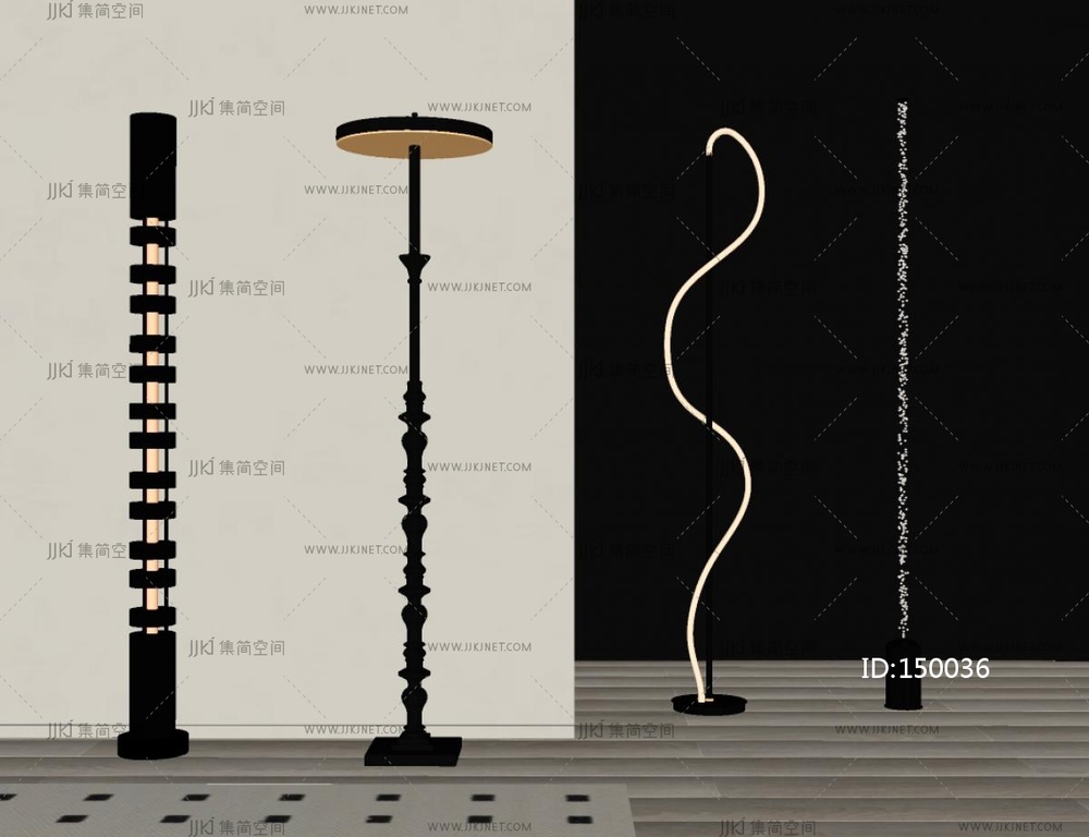 现代落地灯_现代落地灯_创意落地灯SU模型