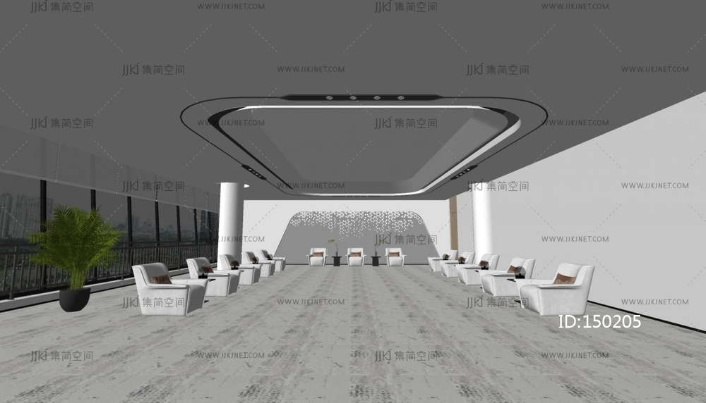 04-现代会客厅_接待室_会议室，贵宾接待室SU模型