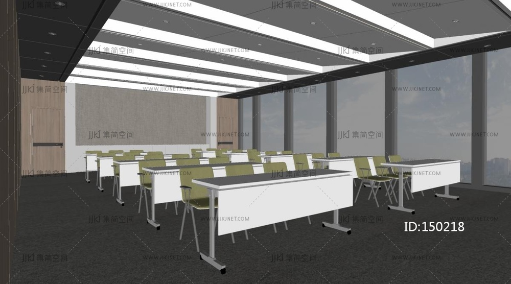 17-现代培训室_路演室_会议室_活动室_公共办公区SU模型