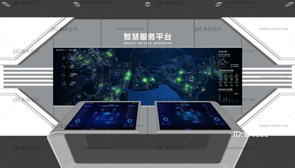 24现代科技展厅_大数据平台_一体机_拼接屏SU模型