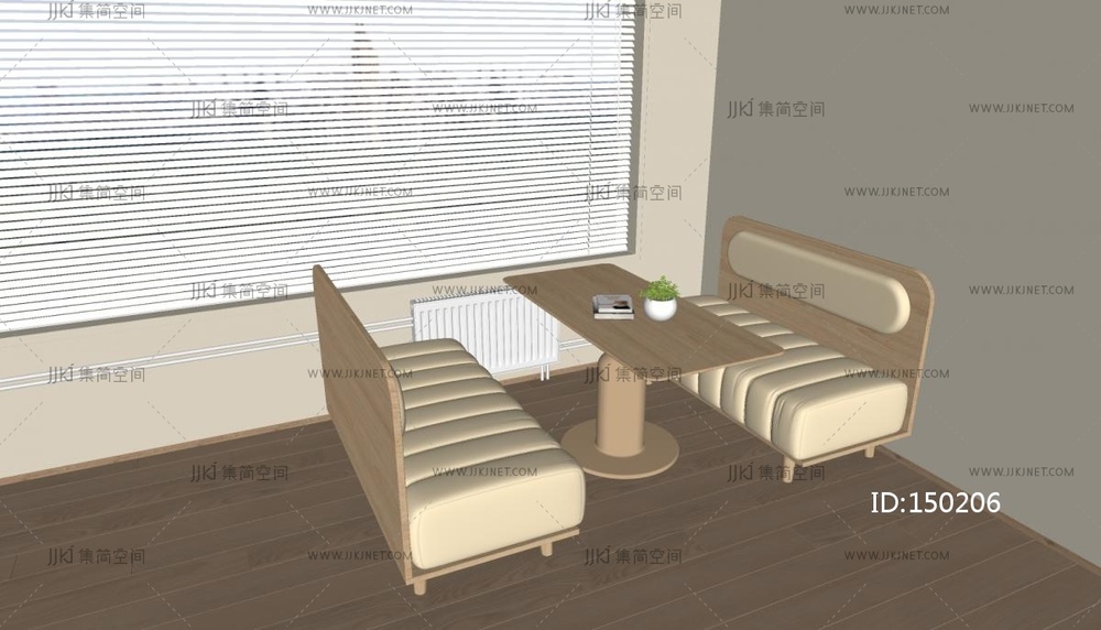 05-现代卡座沙发SU模型