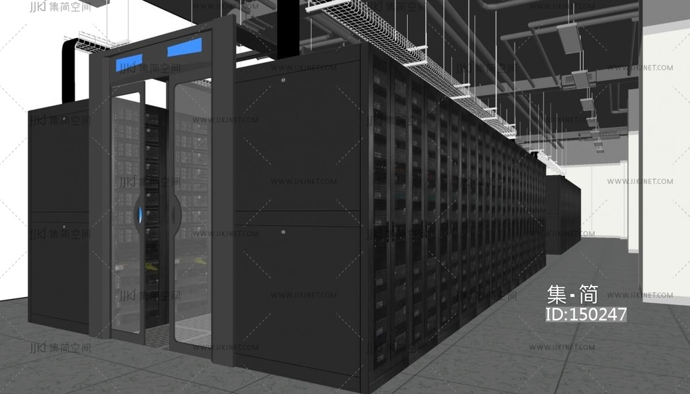 09-现代机房_设备管道，数据中心su模型