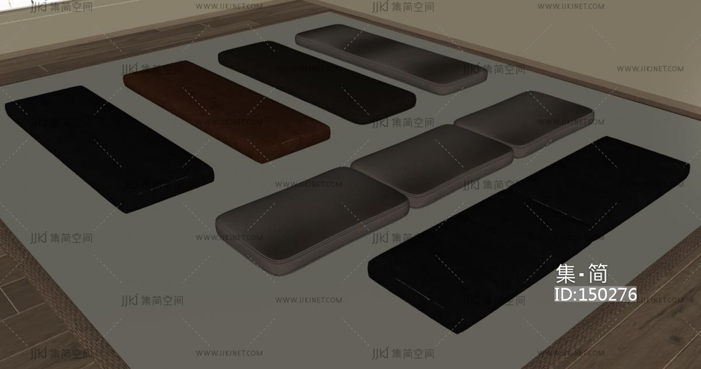 现代坐垫_桌垫_飘窗垫SU模型