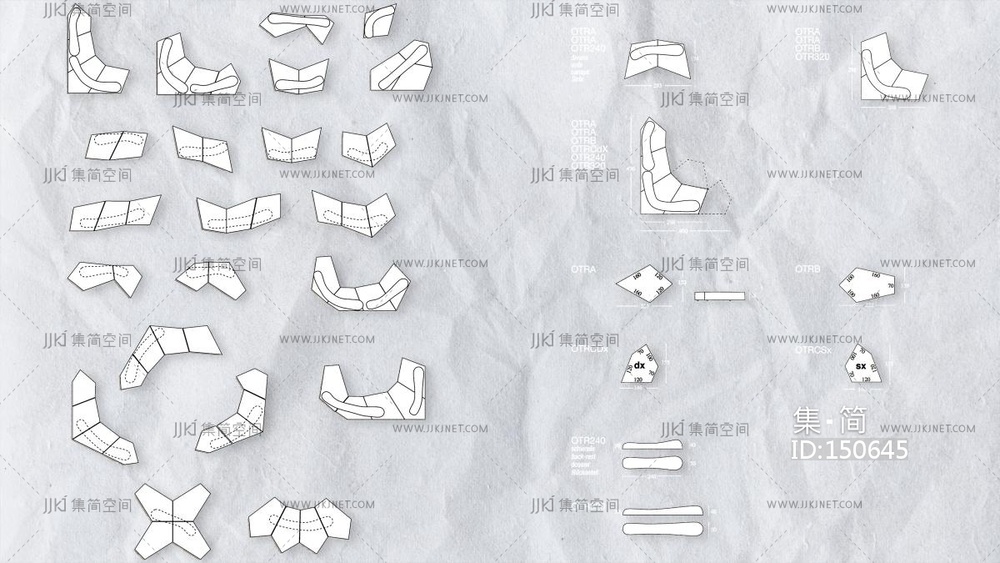 花瓣沙发_岩石沙发图库CAD图纸
