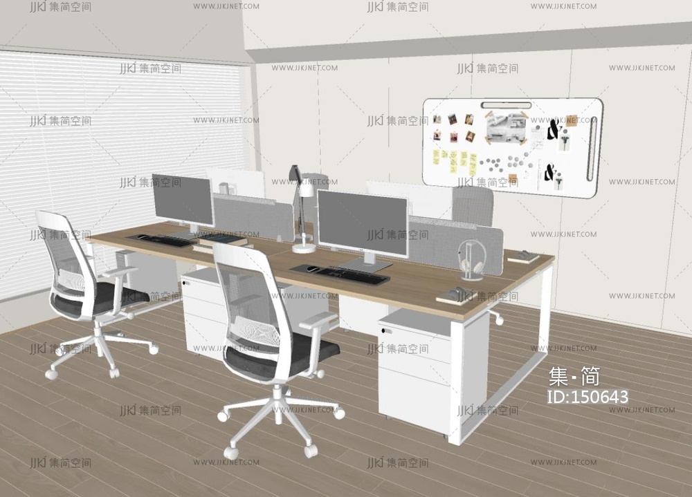现代办公桌，员工工位，白板办公椅
