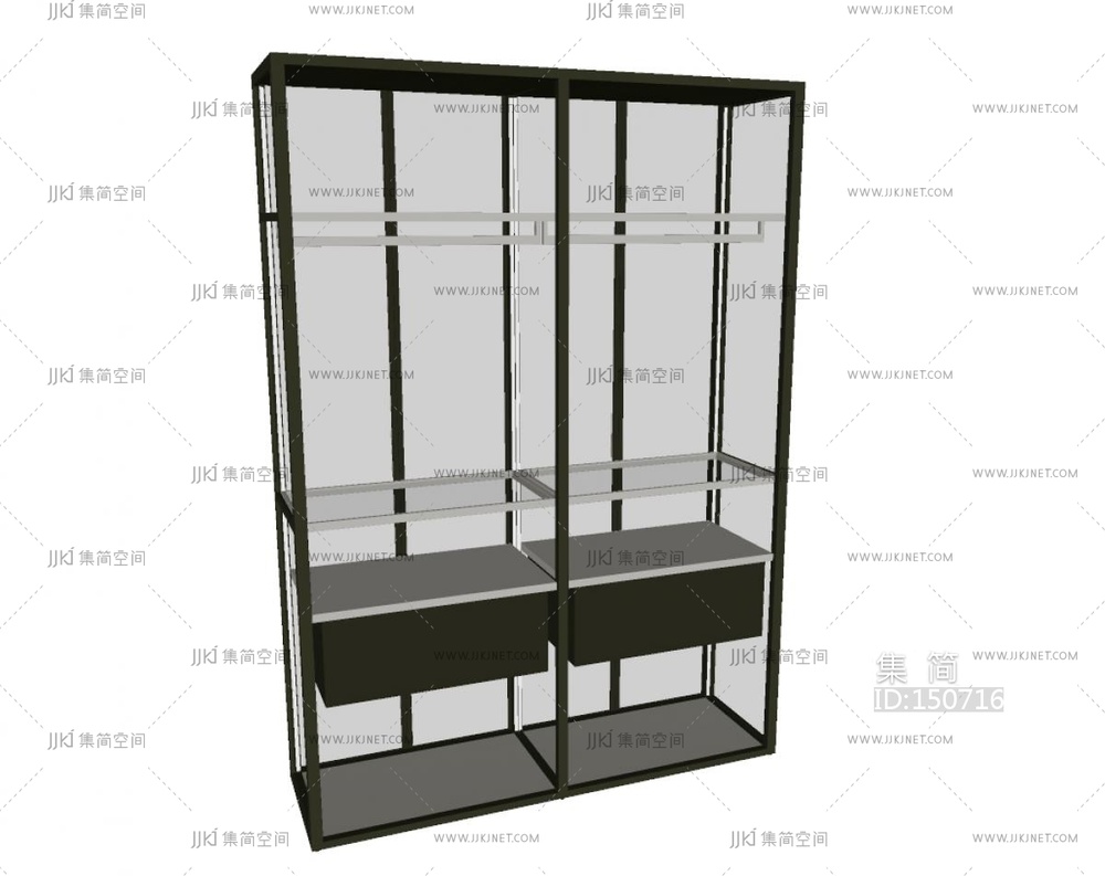 现代展示柜_装饰柜_手办柜玻璃书柜
