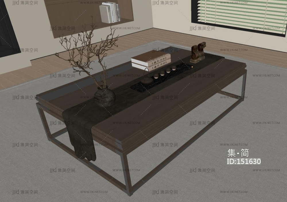 新中式茶几SU模型