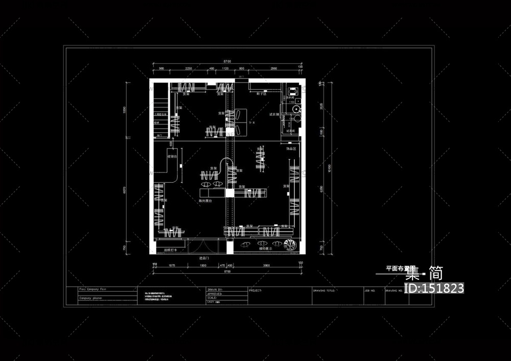 服装店平面布置图cad