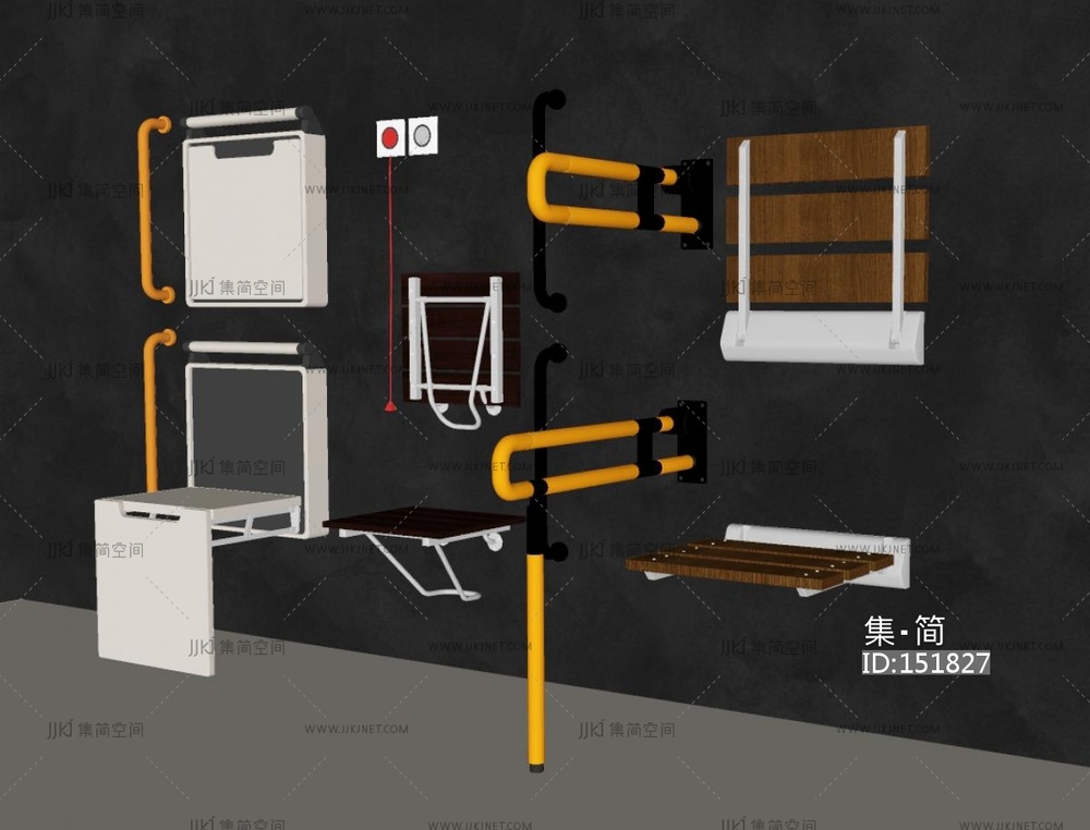 现代残障卫浴用品SU模型