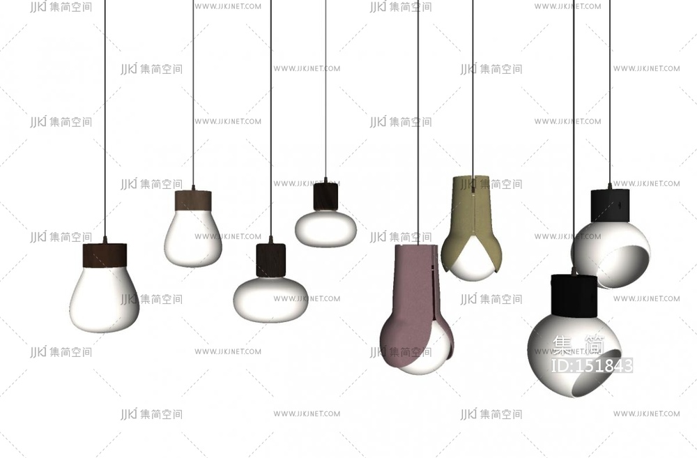 复古中古吊灯SU模型