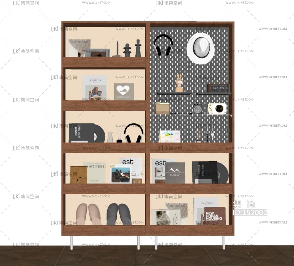 现代中古置物架SU模型I