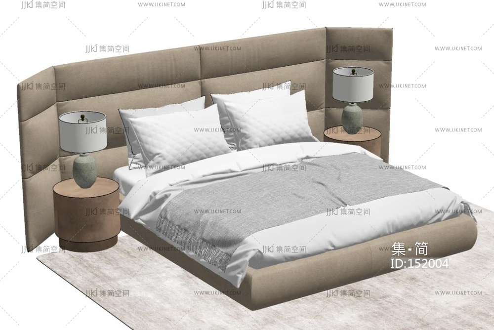 中古法式双人床SU模型