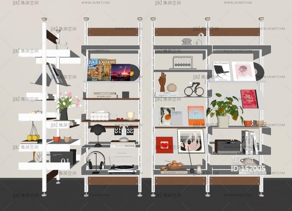 现代书架SU模型