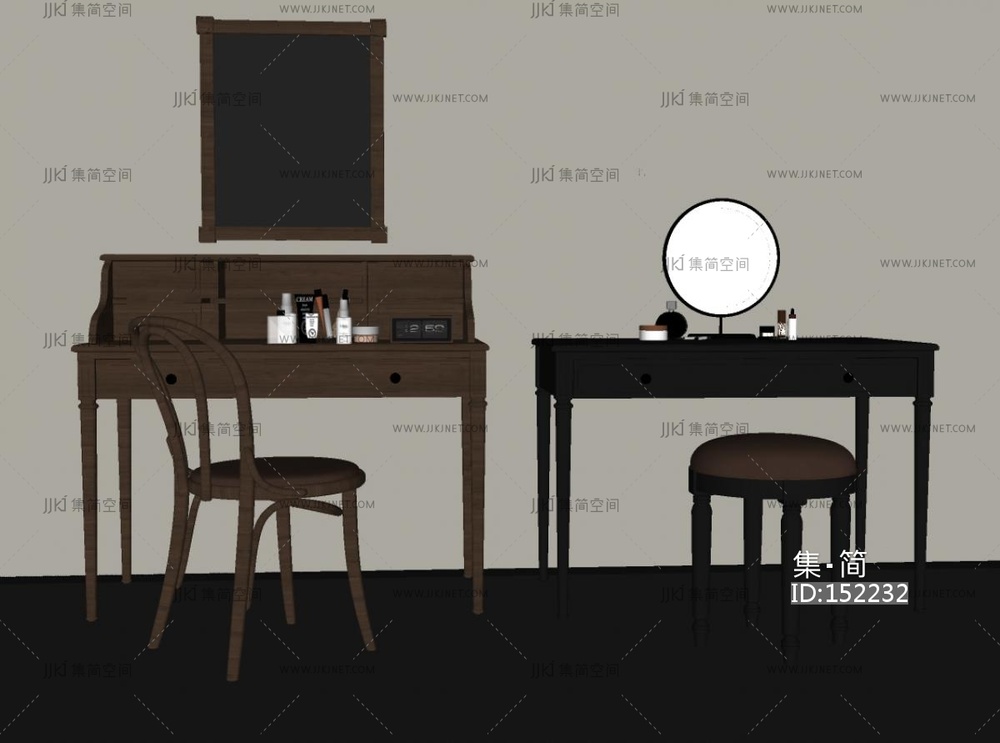 法式梳妆台SU模型