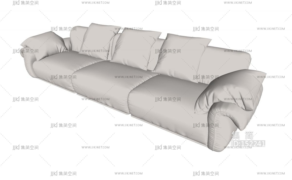 白色多人沙发