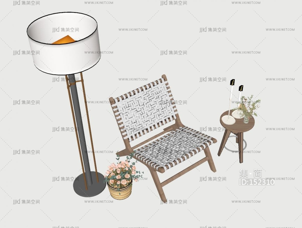 小单椅落地灯组合