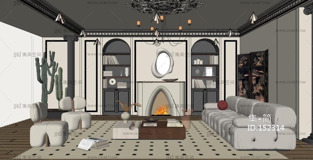 中古风客餐厅模型