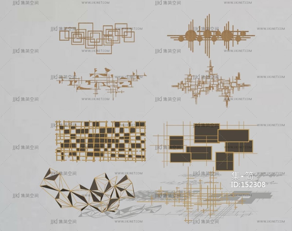 现代背景墙墙饰构件