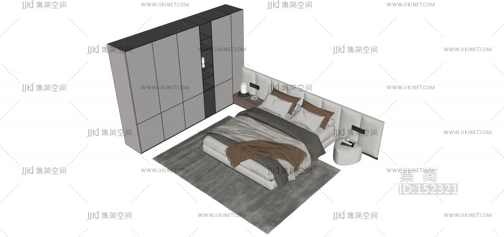 现代简约双人床