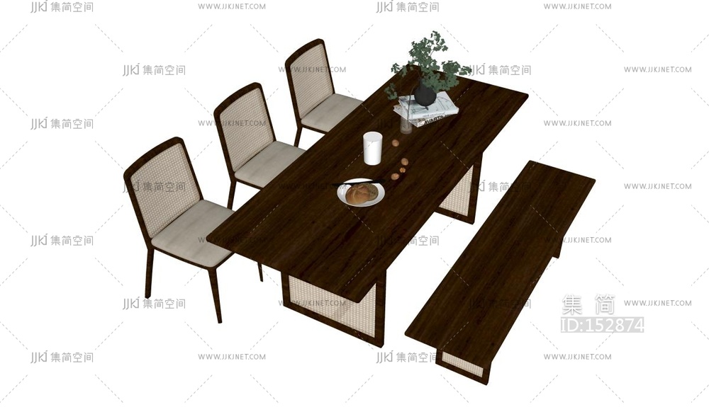 中古风长茶桌组合