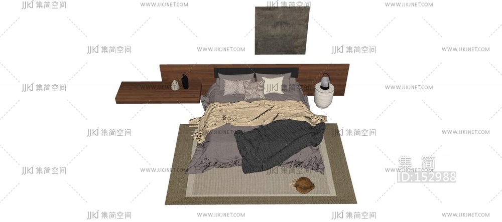 中古风实木双人床家具