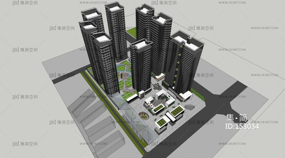 高层办公楼SU模型