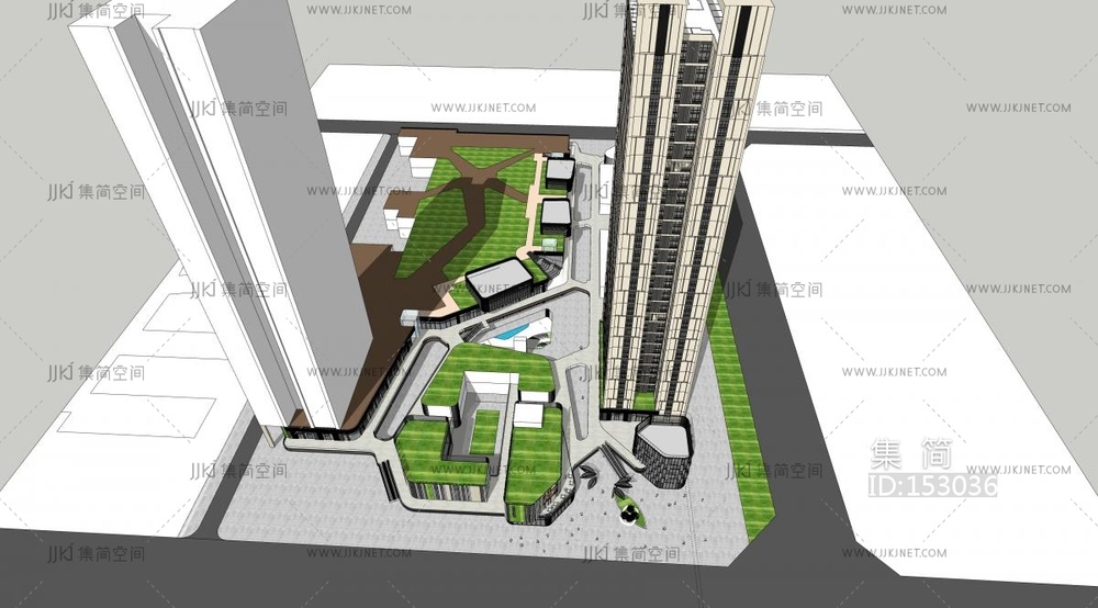 高层办公楼SU模型