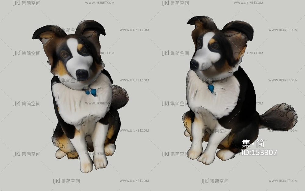 哈士奇狗 su草图模型