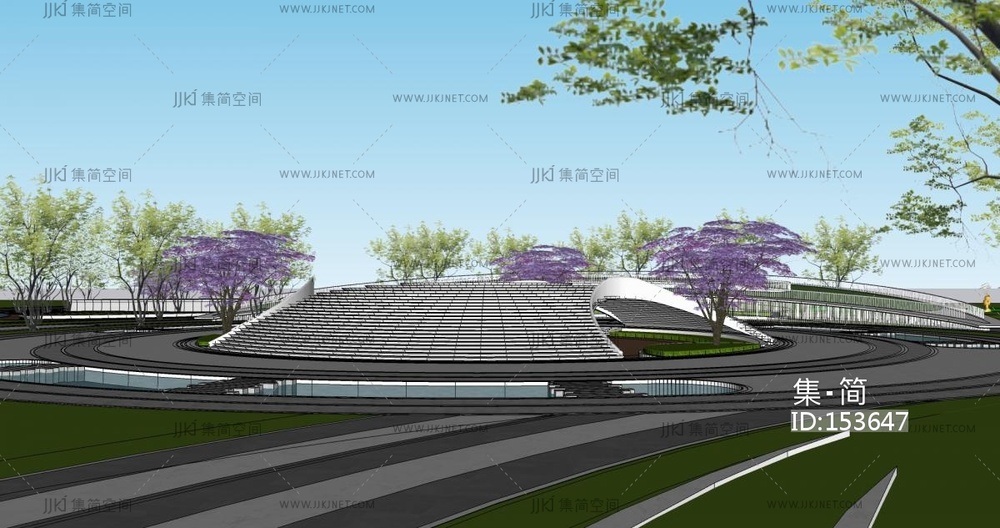 现代城市体育运动公园su模型
