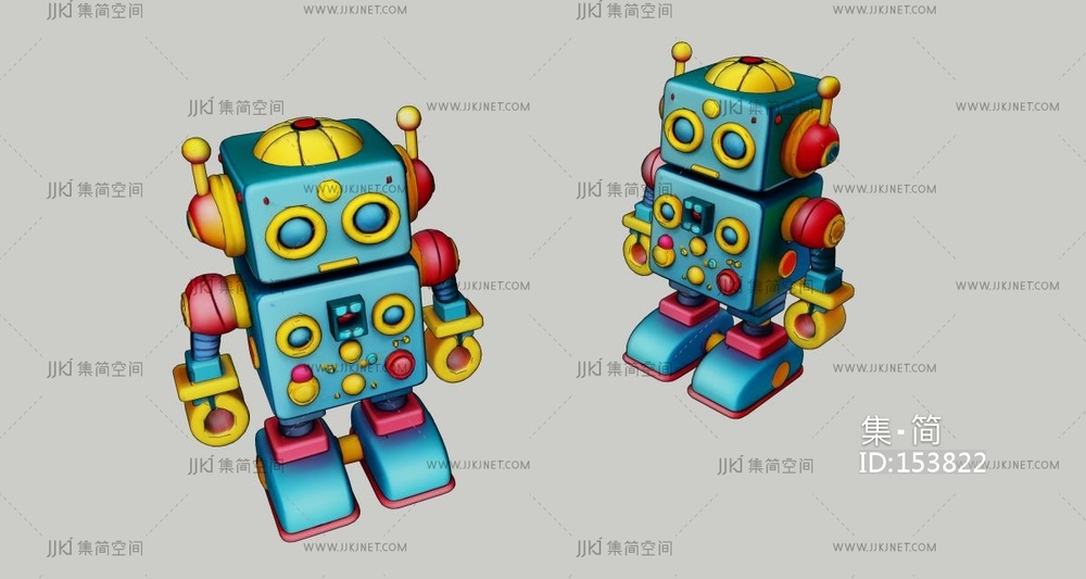 彩色机器人玩具 su草图模型