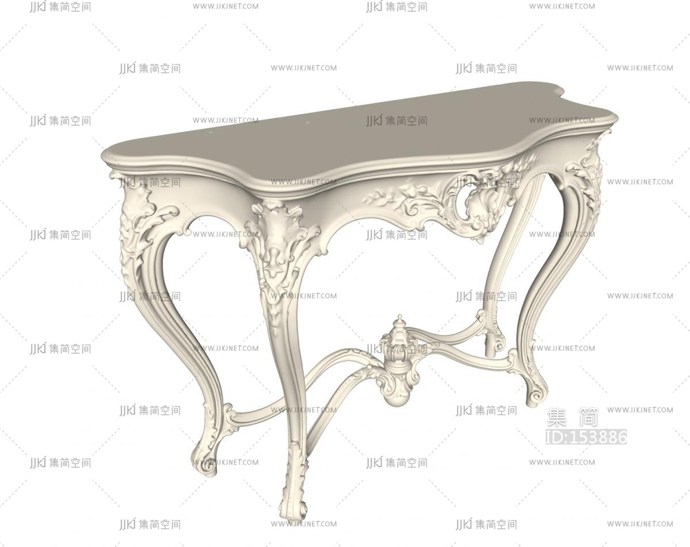 欧式古典端景条案端景台SU模型