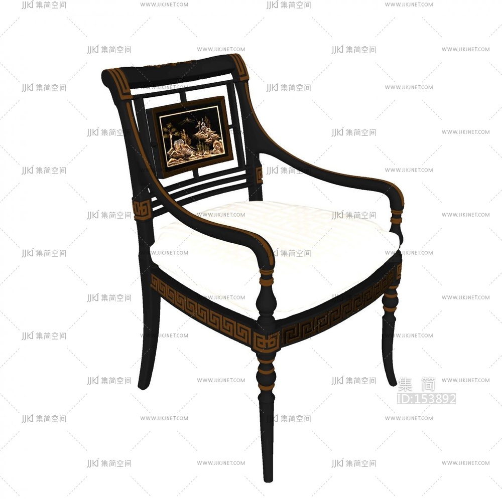 美式欧式餐椅_布椅_皮椅_木椅_书椅欧式法式椅子SU模型