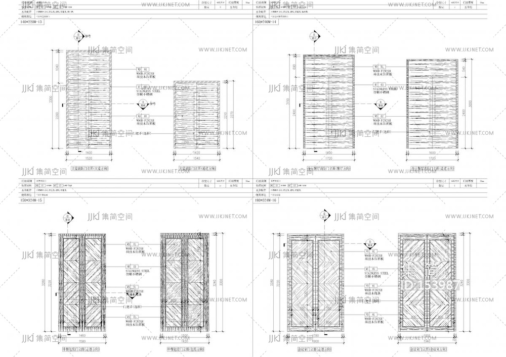 工装空间门平面立面大样图cad