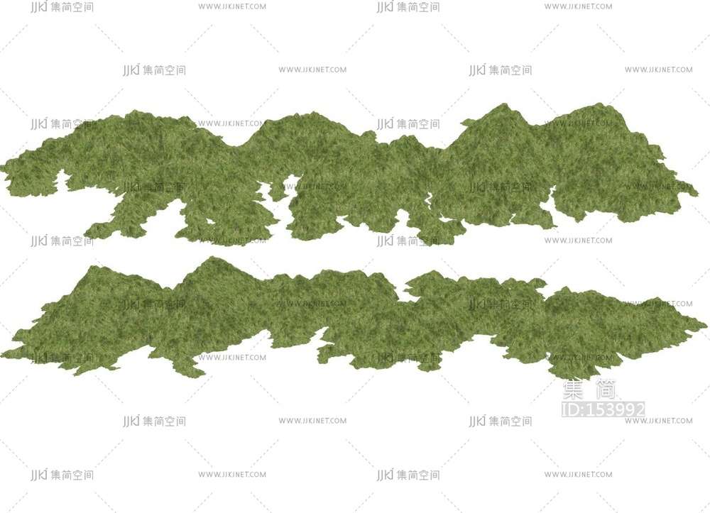 现代景观群山 山体地形 山地公园地形 山脉 背景远山 自然山体su模型