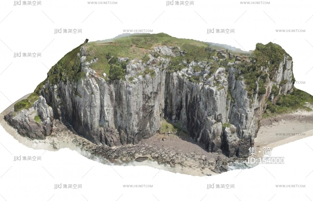 现代 悬崖 海边悬崖海岸光su模型