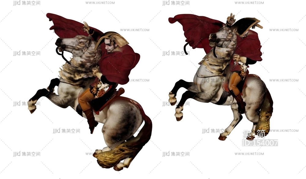 骑马的拿破仑雕塑 su草图模型