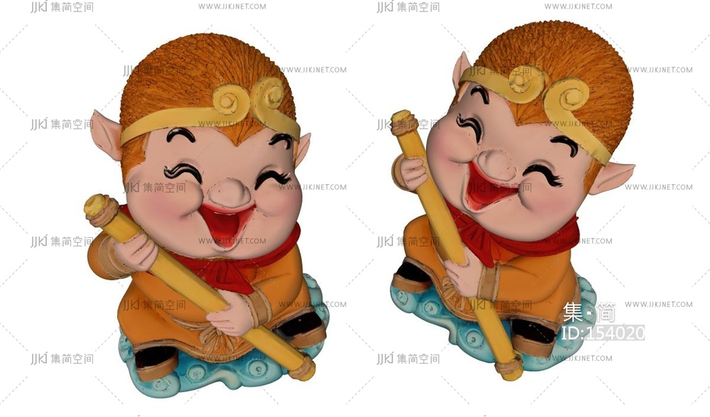 可爱的孙悟空雕塑1 su草图模型