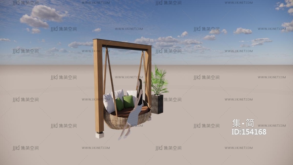 01秋千 su草图模型
