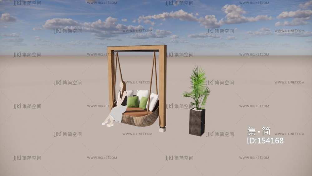 01秋千 su草图模型