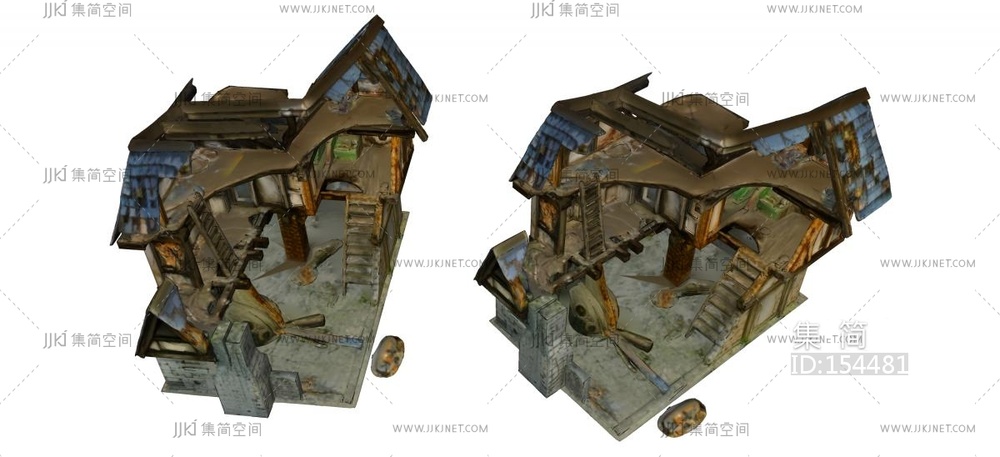 破坏的房屋模型 su草图模型