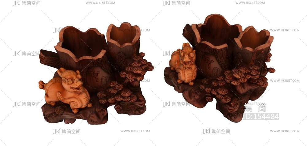树根木雕 su草图模型