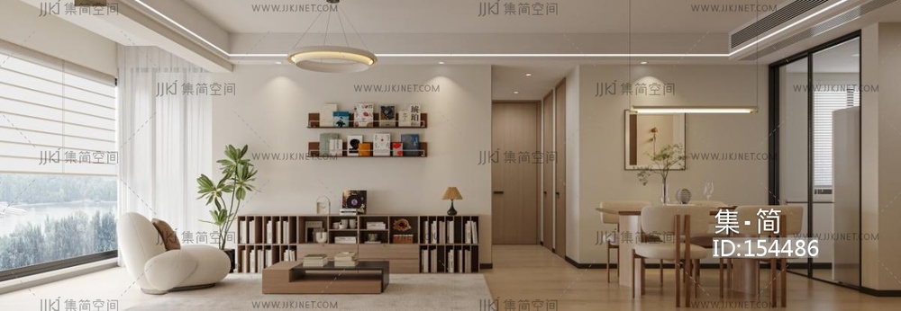 现代客餐厅 3d模型