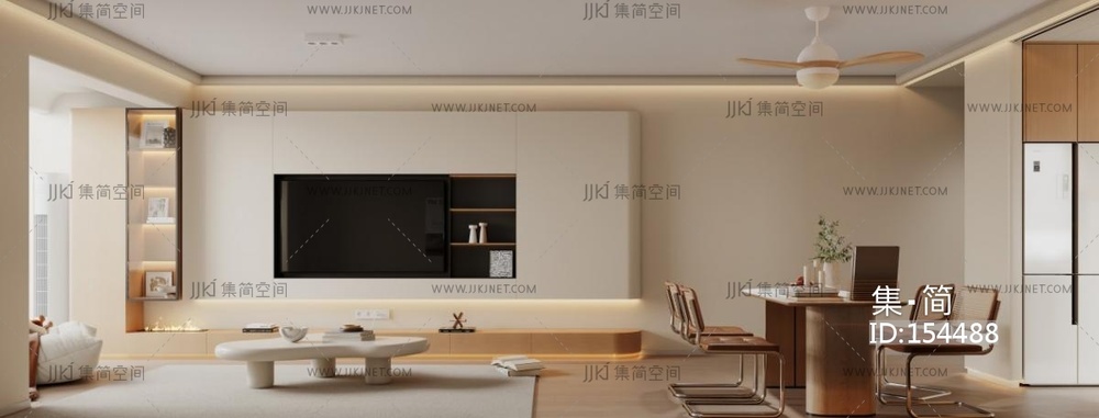 现代客餐厅 3d模型